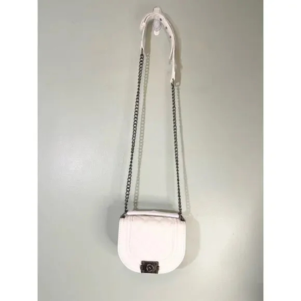 White Hardshell Quilted Convertible Shoulder Crossbody Bag Faux Leather NWT - Picture 8 of 8